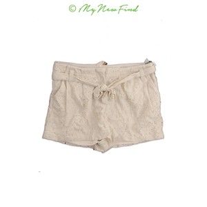 Mimi Chica Nordstrom Jrs Belted Shorts Size S Lace Cotton Blend Beige NEW  B73